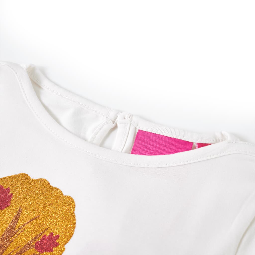 Tricou pentru copii cu mâneci lungi, ecru, 140 GartenMobel Dekor