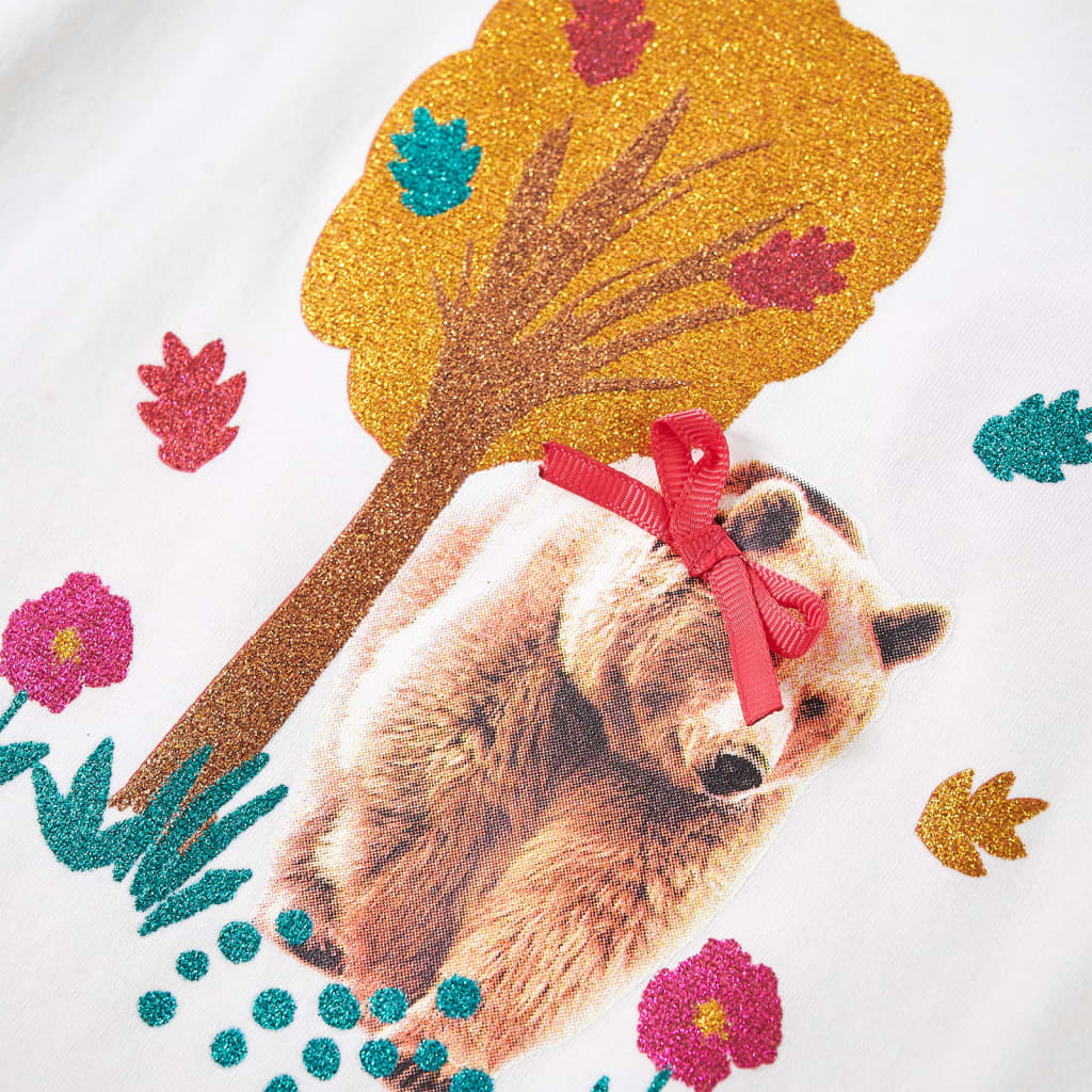 Tricou pentru copii cu mâneci lungi, ecru, 140 GartenMobel Dekor