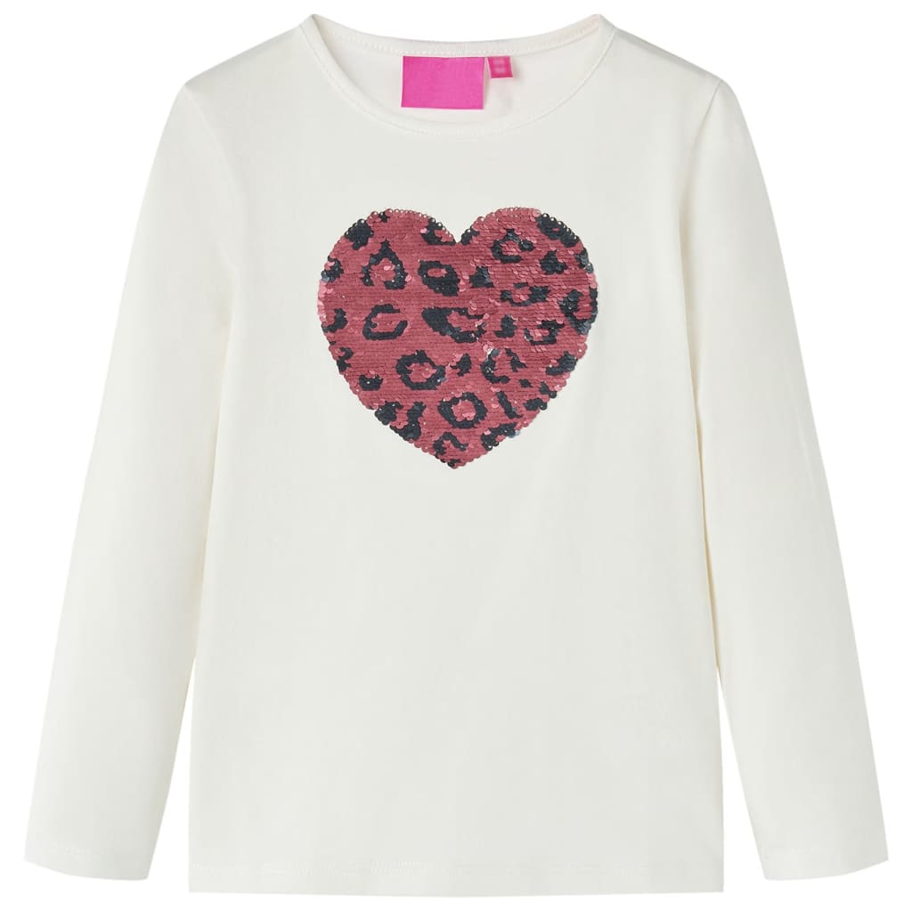 Tricou pentru copii cu mâneci lungi, ecru 116 GartenMobel Dekor
