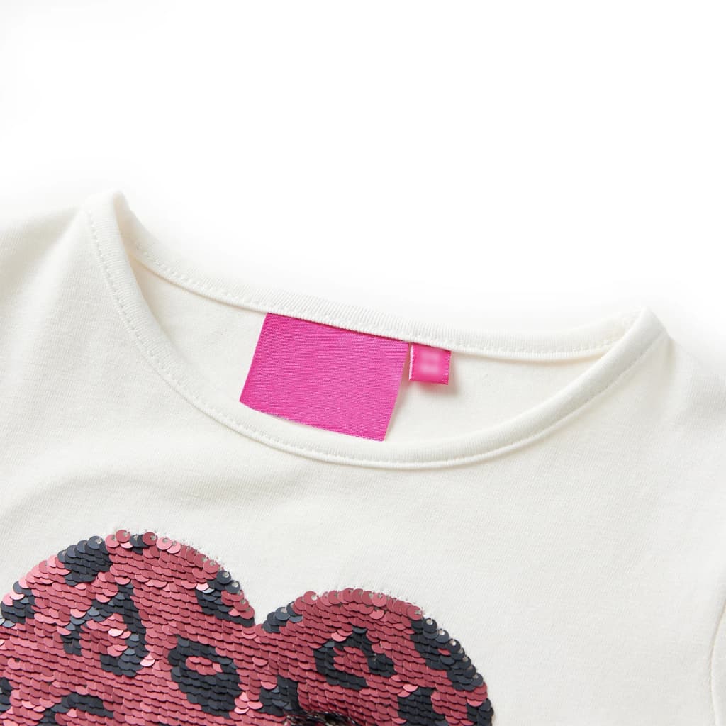 Tricou pentru copii cu mâneci lungi, ecru 116 GartenMobel Dekor