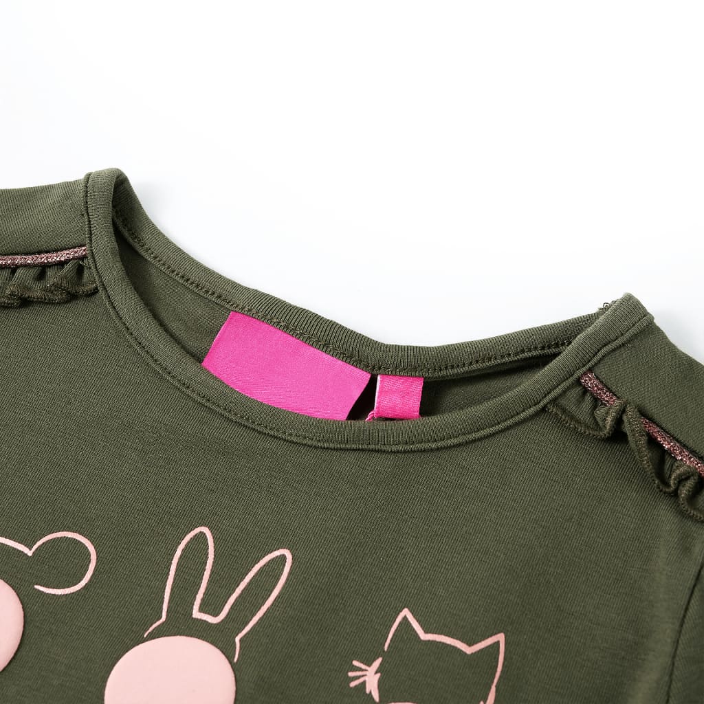 Tricou pentru copii cu mâneci lungi, kaki, 116 GartenMobel Dekor