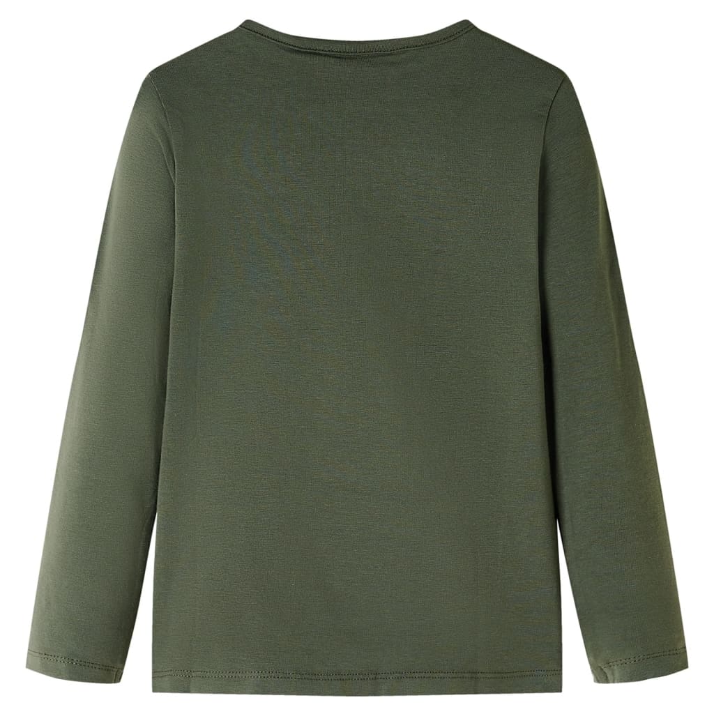 Tricou pentru copii cu mâneci lungi, kaki, 116 GartenMobel Dekor