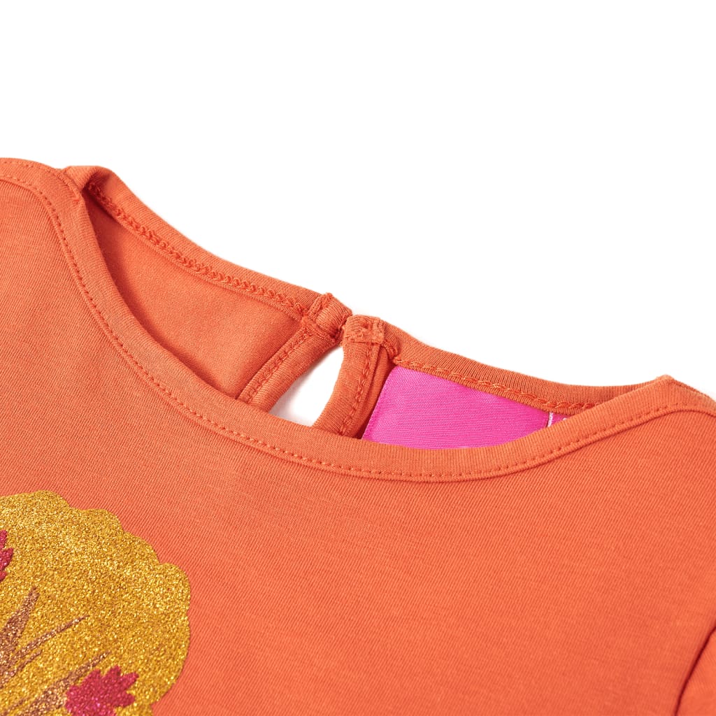 Tricou pentru copii cu mâneci lungi, portocaliu ars, 116 GartenMobel Dekor
