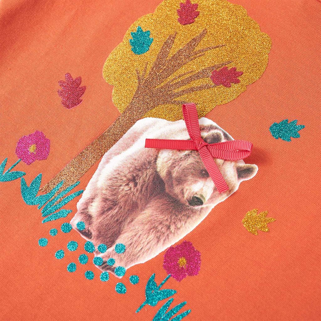 Tricou pentru copii cu mâneci lungi, portocaliu ars, 116 GartenMobel Dekor