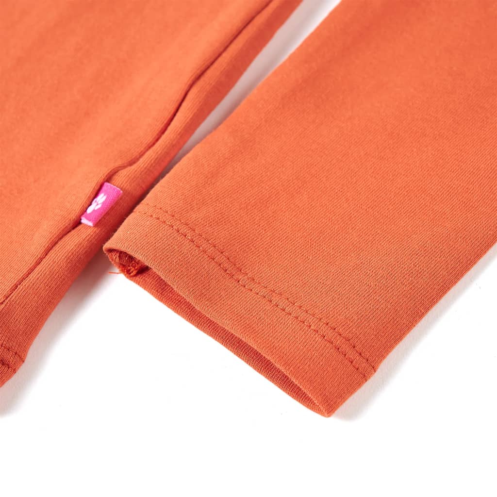 Tricou pentru copii cu mâneci lungi, portocaliu ars, 116 GartenMobel Dekor