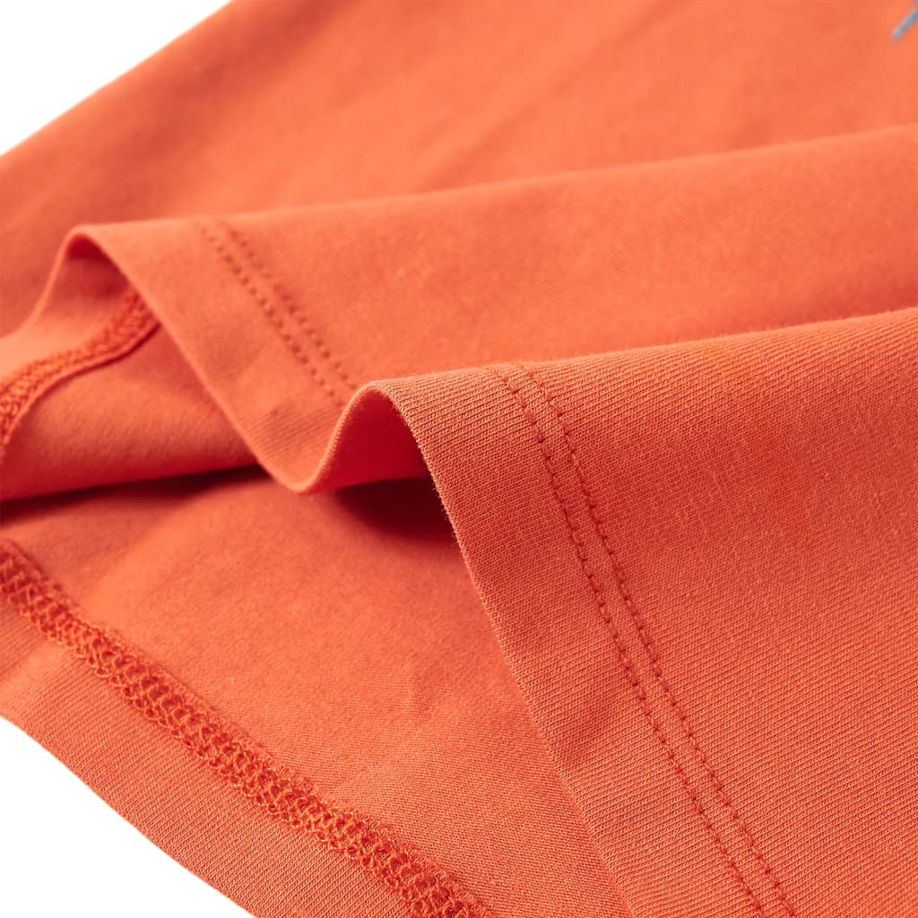 Tricou pentru copii cu mâneci lungi, portocaliu ars, 116 GartenMobel Dekor