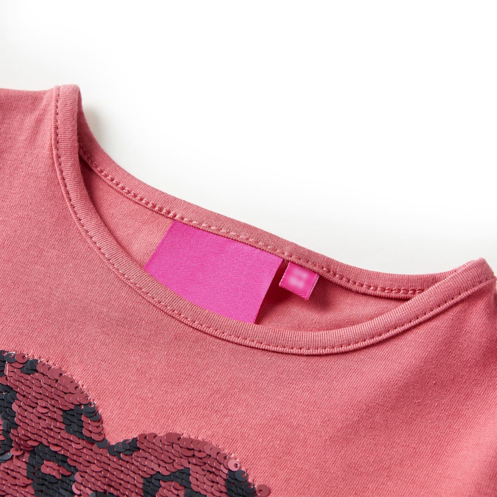 Tricou pentru copii cu mâneci lungi, roz antichizat, 104 GartenMobel Dekor