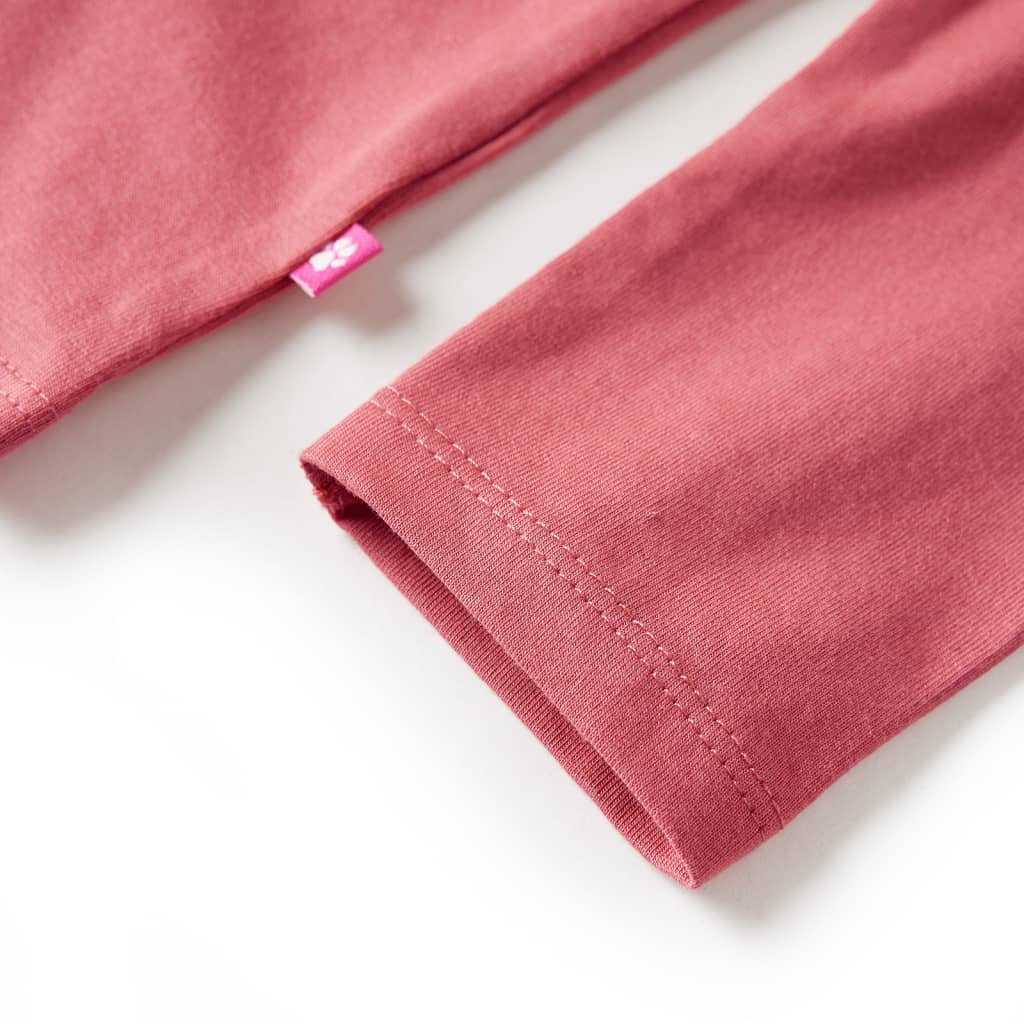 Tricou pentru copii cu mâneci lungi, roz antichizat, 104 GartenMobel Dekor