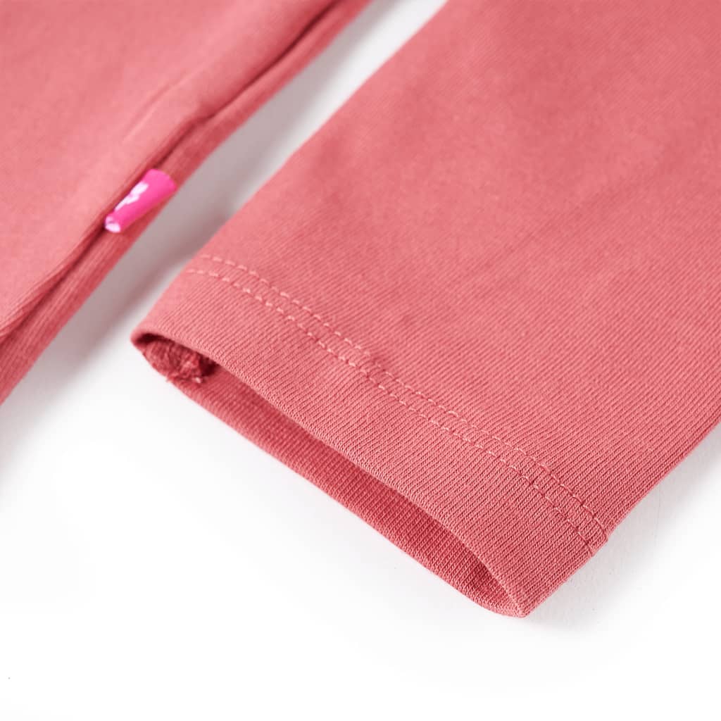 Tricou pentru copii cu mâneci lungi, roz antichizat, 116 GartenMobel Dekor
