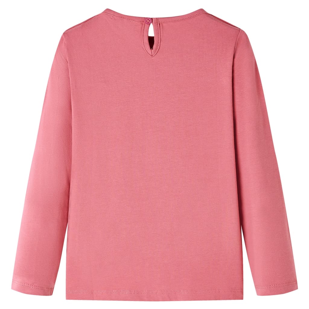 Tricou pentru copii cu mâneci lungi, roz antichizat, 116 GartenMobel Dekor