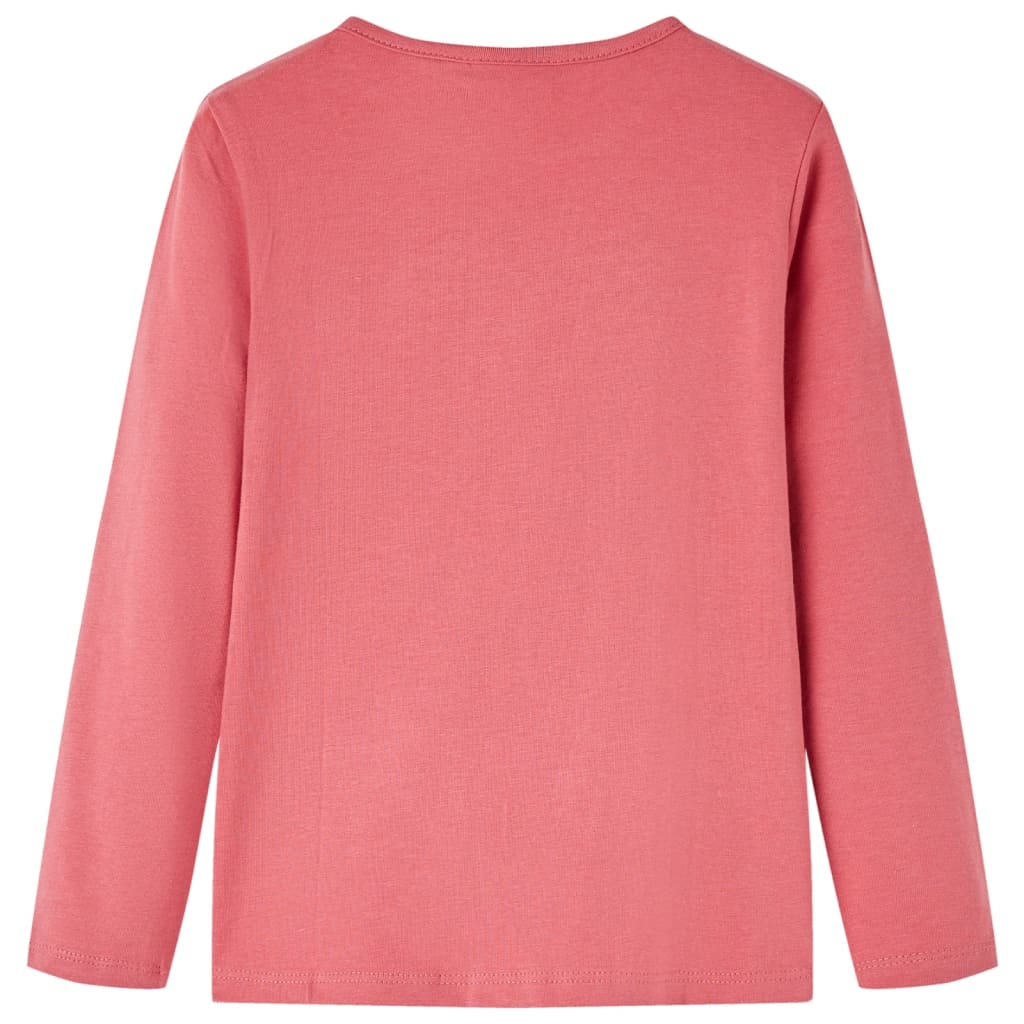 Tricou pentru copii cu mâneci lungi, roz antichizat, 116 GartenMobel Dekor