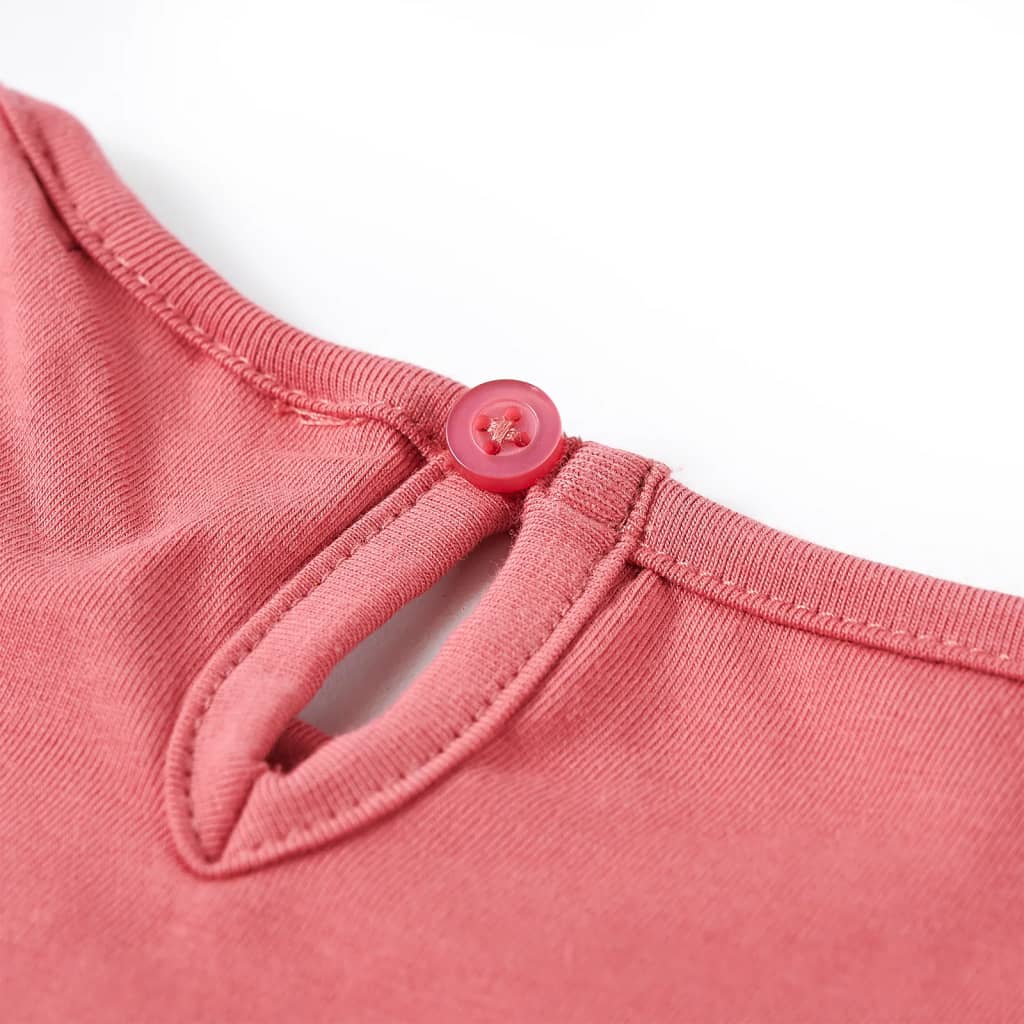 Tricou pentru copii cu mâneci lungi, roz antichizat, 116 GartenMobel Dekor