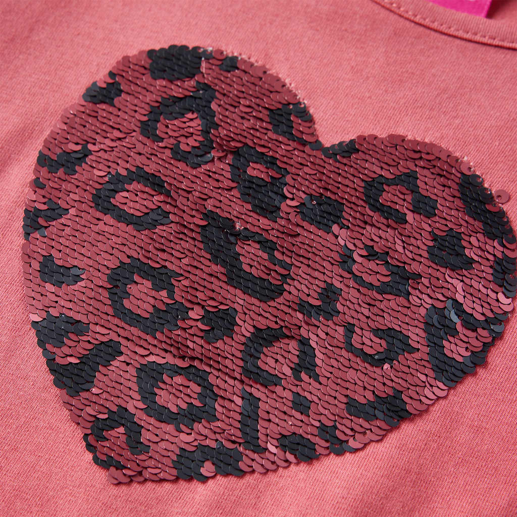 Tricou pentru copii cu mâneci lungi, roz antichizat, 116 GartenMobel Dekor