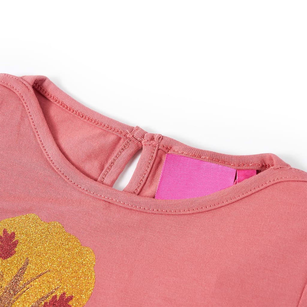 Tricou pentru copii cu mâneci lungi, roz antichizat, 116 GartenMobel Dekor