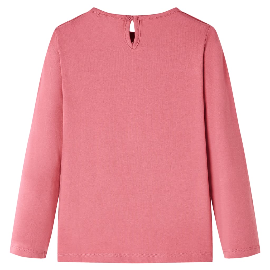Tricou pentru copii cu mâneci lungi, roz antichizat, 140 GartenMobel Dekor