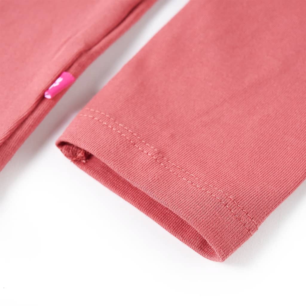 Tricou pentru copii cu mâneci lungi, roz antichizat, 140 GartenMobel Dekor