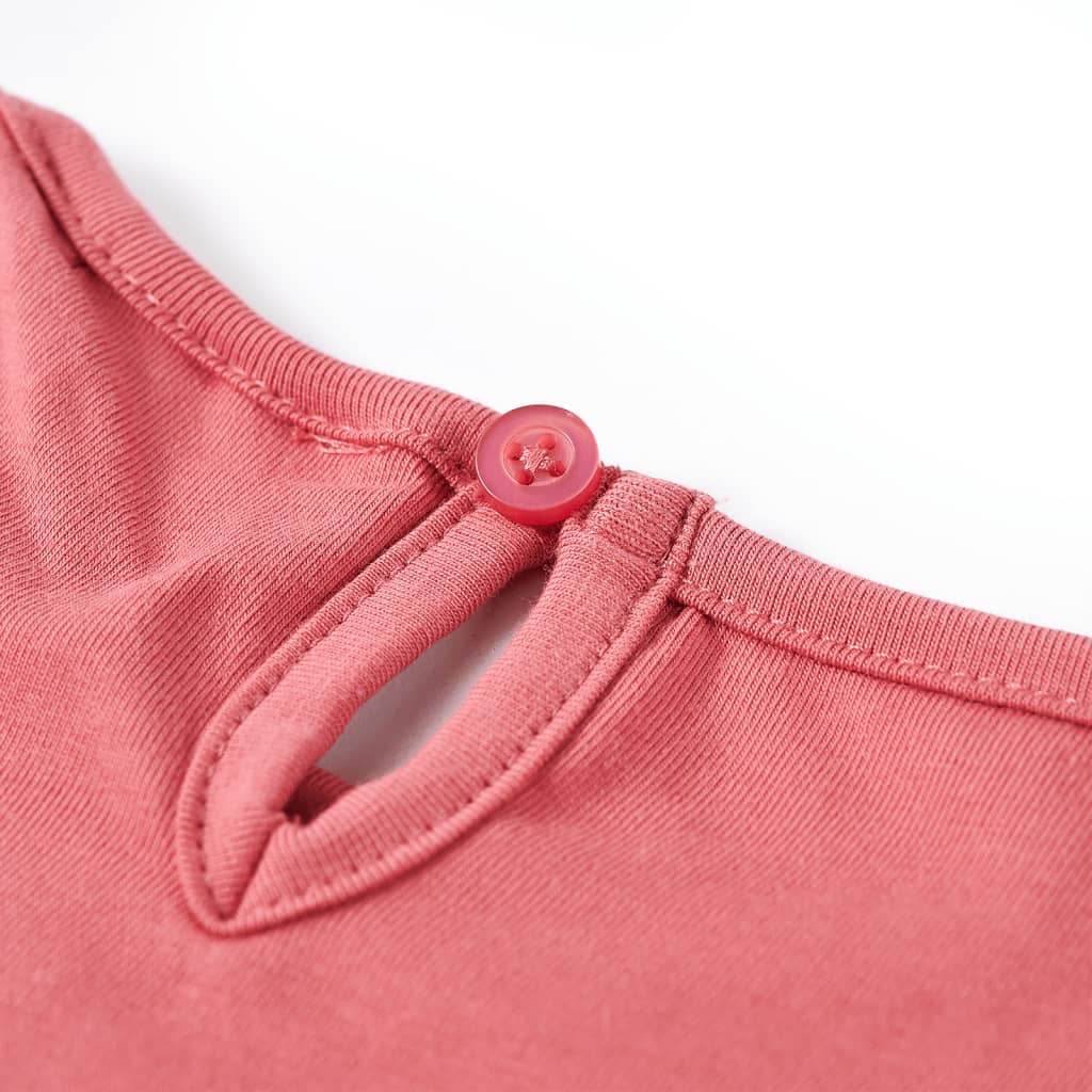 Tricou pentru copii cu mâneci lungi, roz antichizat, 140 GartenMobel Dekor