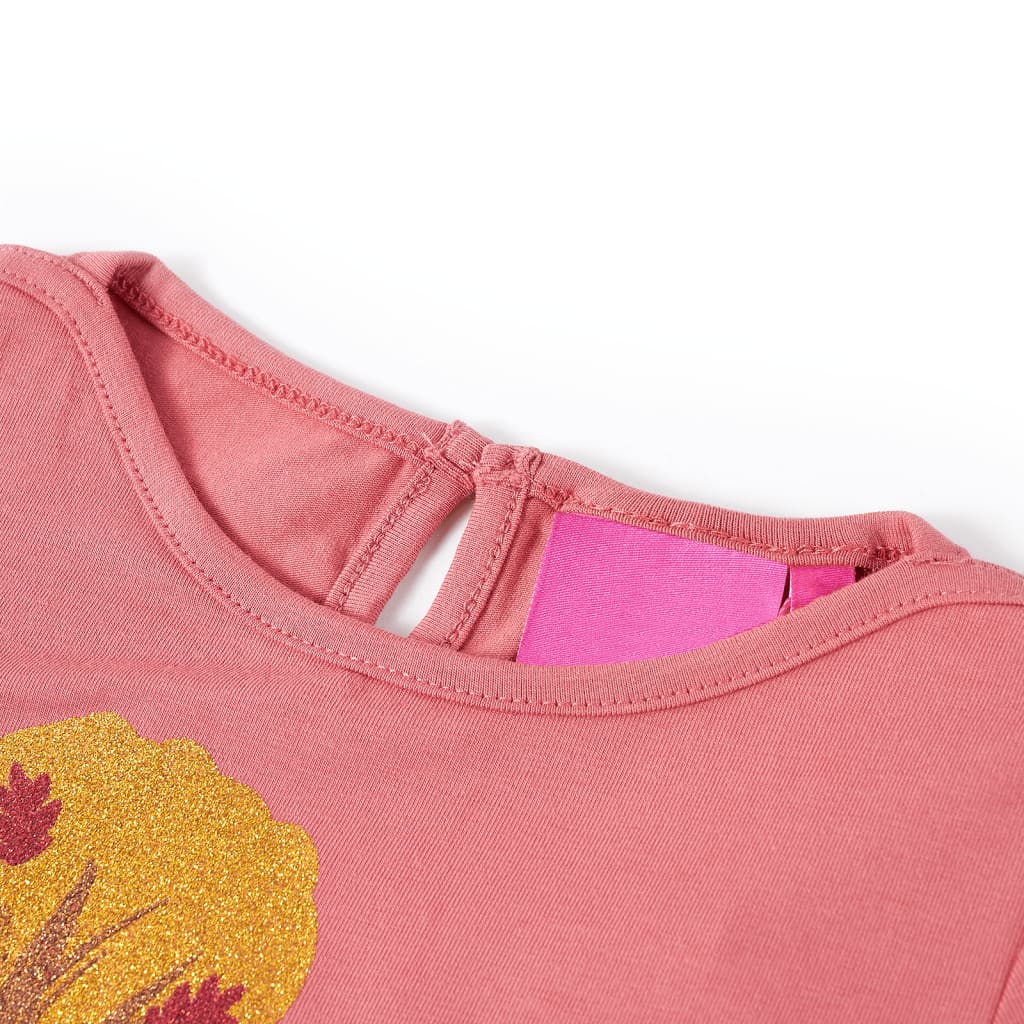 Tricou pentru copii cu mâneci lungi, roz antichizat, 140 GartenMobel Dekor