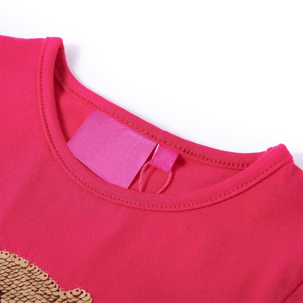 Tricou pentru copii cu mâneci lungi, roz aprins, 92 GartenMobel Dekor
