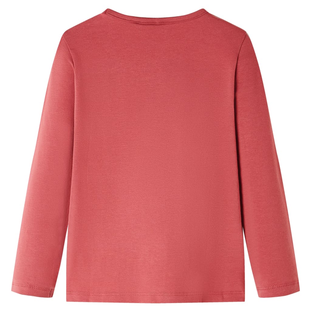 Tricou pentru copii cu mâneci lungi, roz ars, 104 GartenMobel Dekor