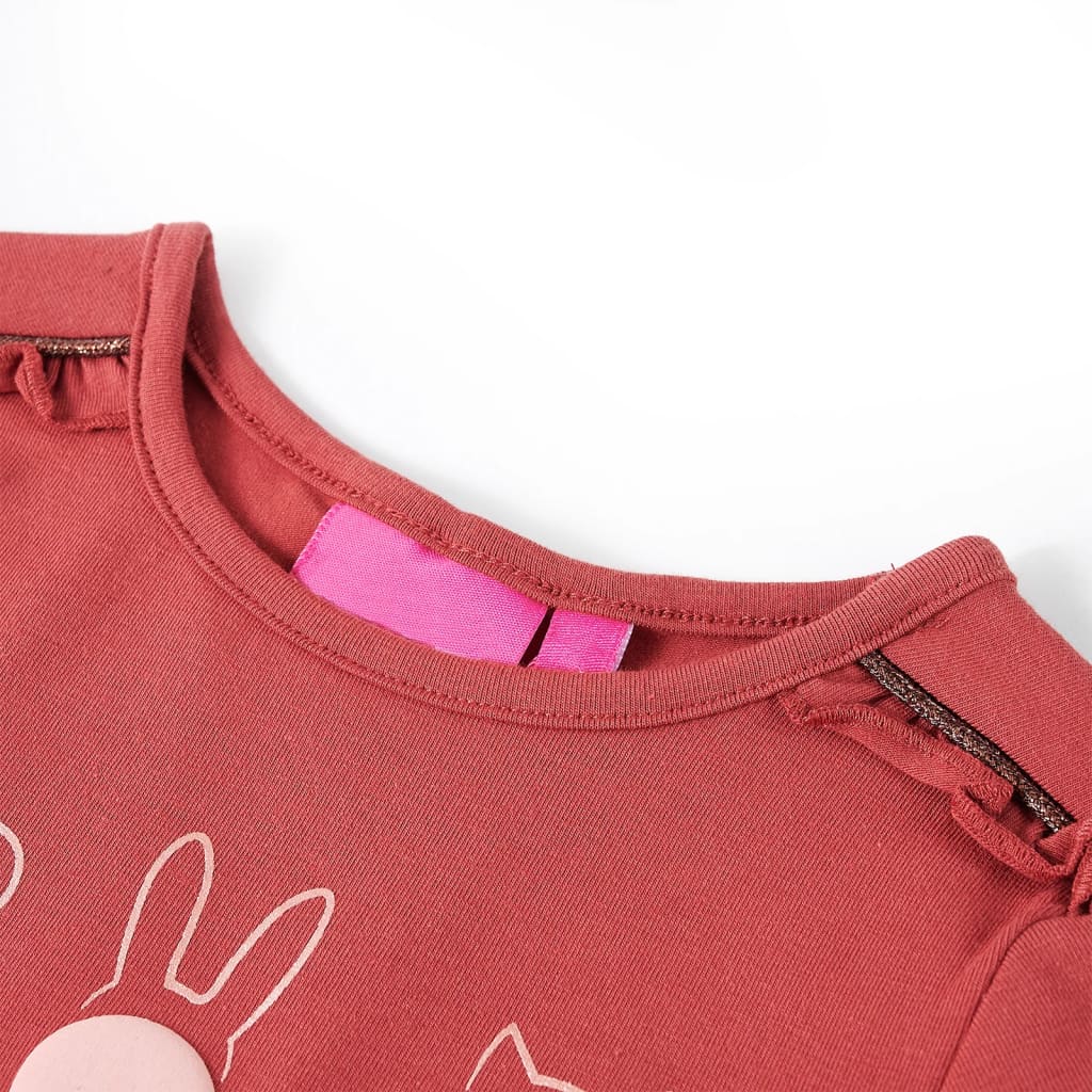 Tricou pentru copii cu mâneci lungi, roz ars, 104 GartenMobel Dekor