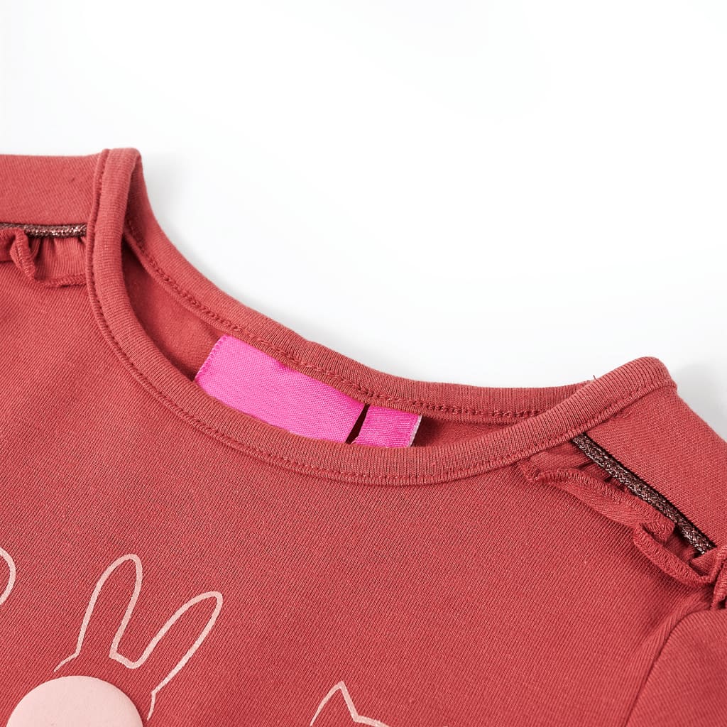 Tricou pentru copii cu mâneci lungi, roz ars, 116 GartenMobel Dekor