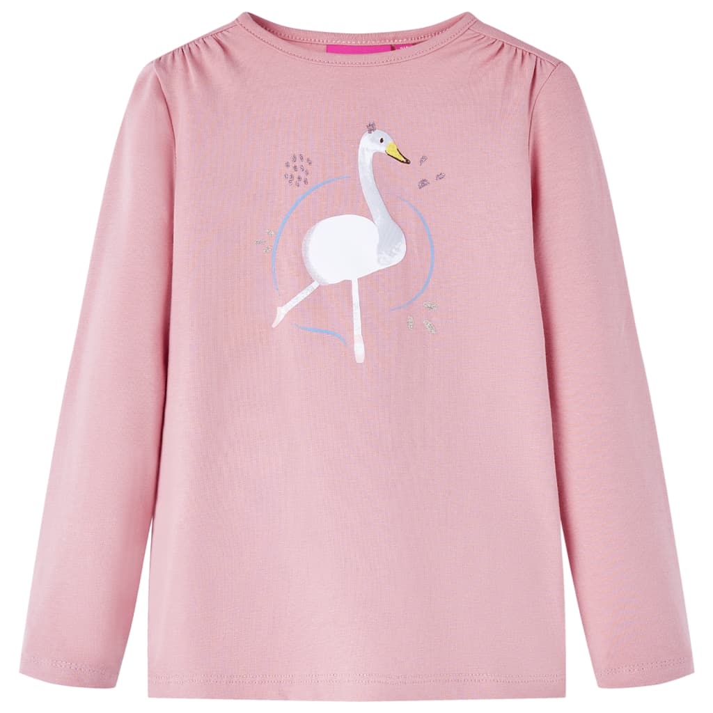 Tricou pentru copii cu mâneci lungi, roz deschis, 116 GartenMobel Dekor