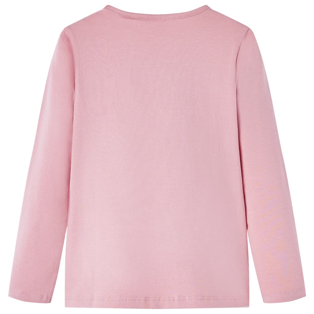 Tricou pentru copii cu mâneci lungi, roz deschis, 116 GartenMobel Dekor