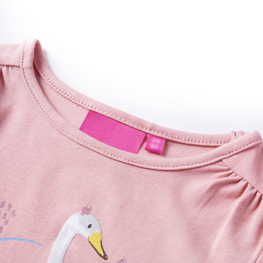 Tricou pentru copii cu mâneci lungi, roz deschis, 116 GartenMobel Dekor