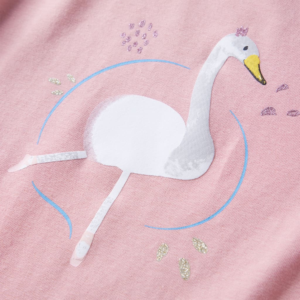 Tricou pentru copii cu mâneci lungi, roz deschis, 116 GartenMobel Dekor