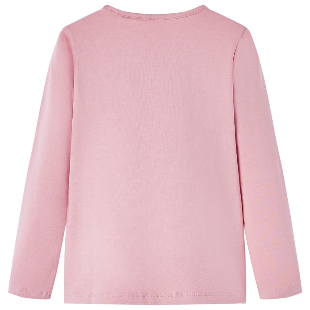Tricou pentru copii cu mâneci lungi, roz deschis, 140 GartenMobel Dekor