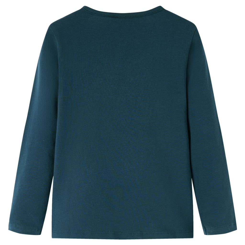 Tricou de copii cu mâneci lungi, verde închis, 104 GartenMobel Dekor