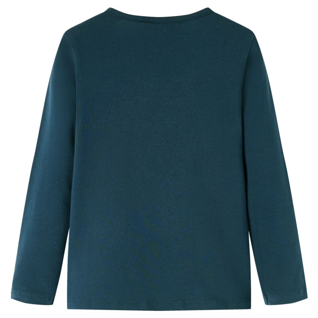Tricou de copii cu mâneci lungi, verde închis, 116 GartenMobel Dekor