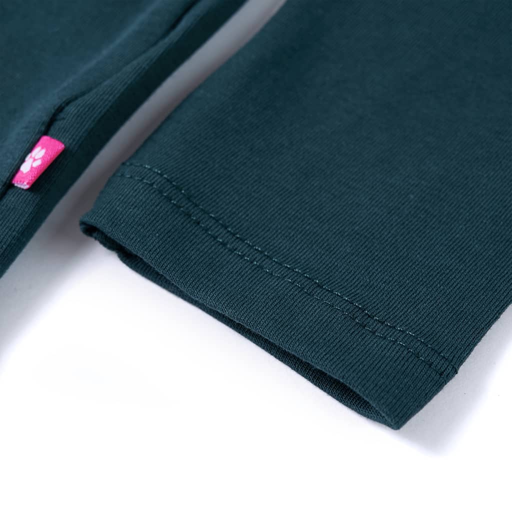 Tricou de copii cu mâneci lungi, verde închis, 116 GartenMobel Dekor