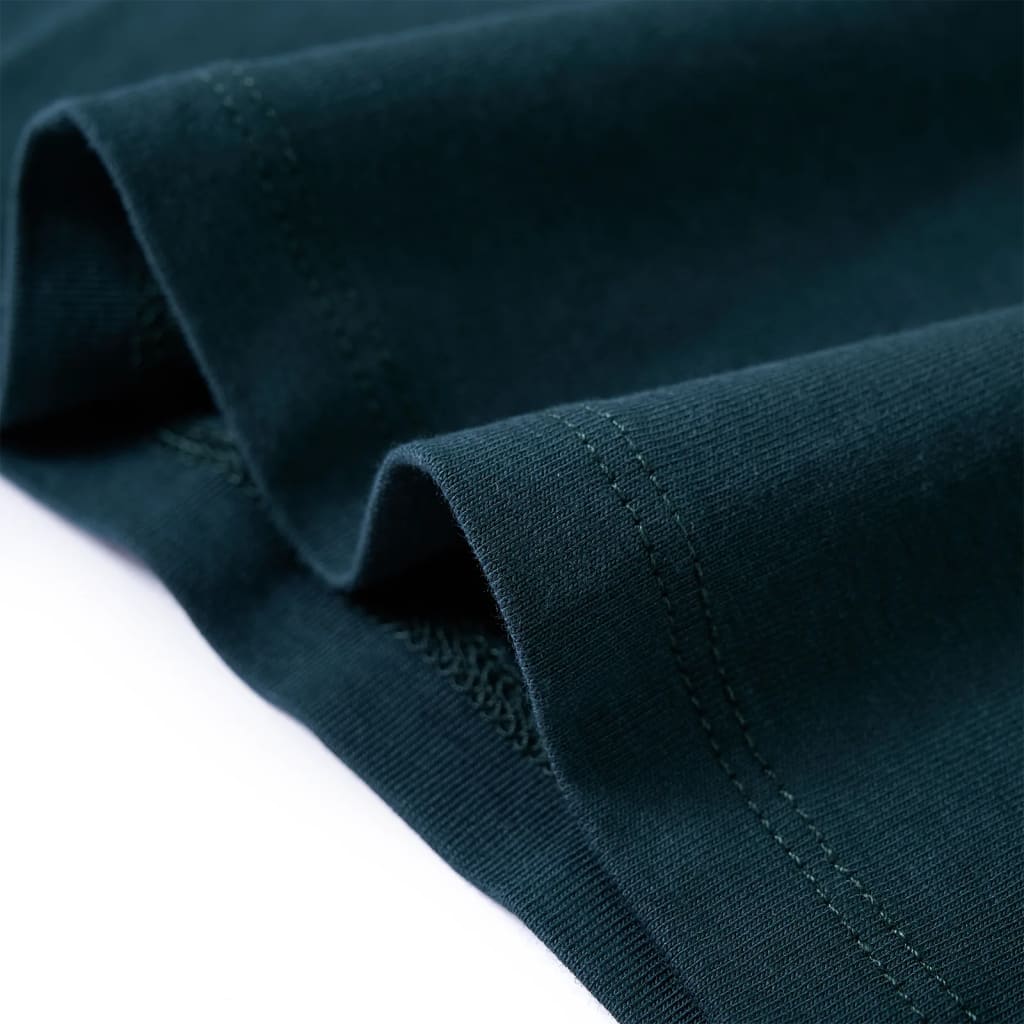 Tricou de copii cu mâneci lungi, verde închis, 128 GartenMobel Dekor