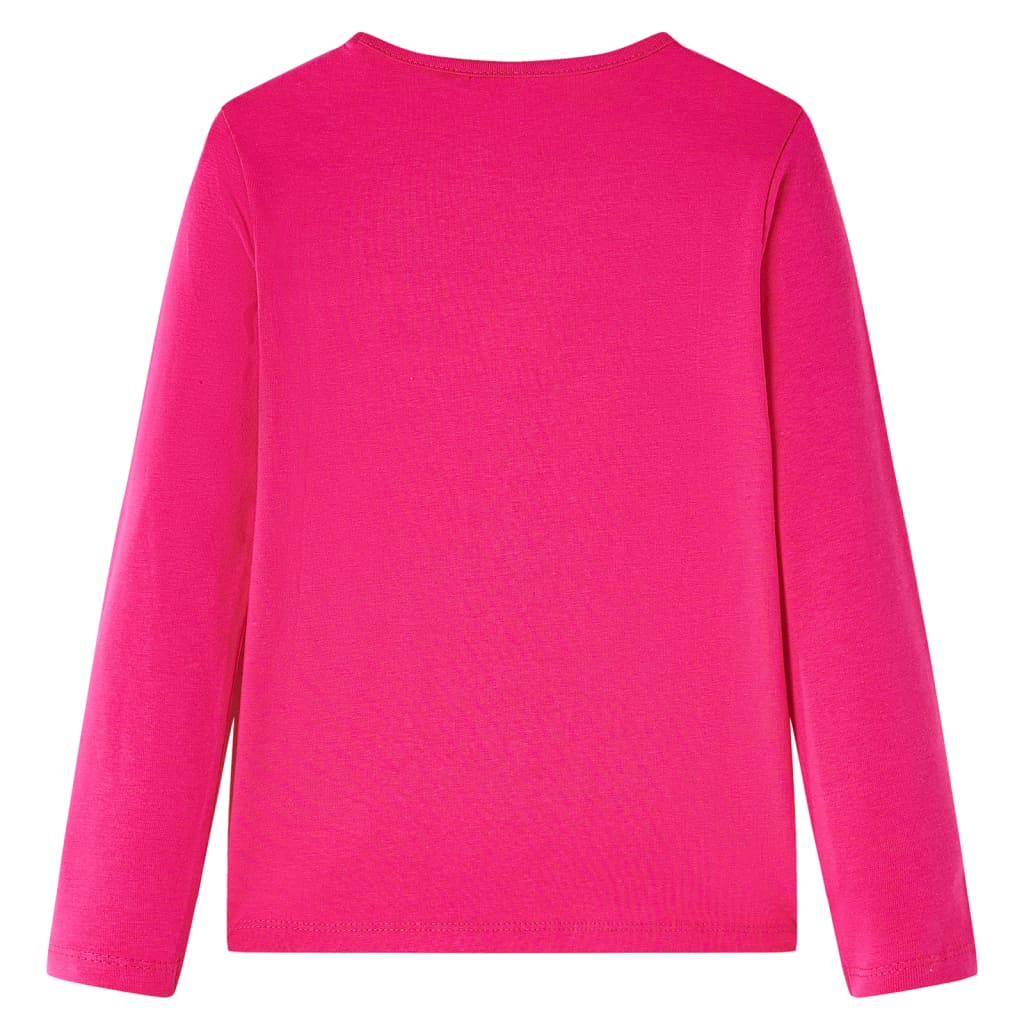 Tricou pentru copii cu mâneci lungi, roz aprins, 116 GartenMobel Dekor