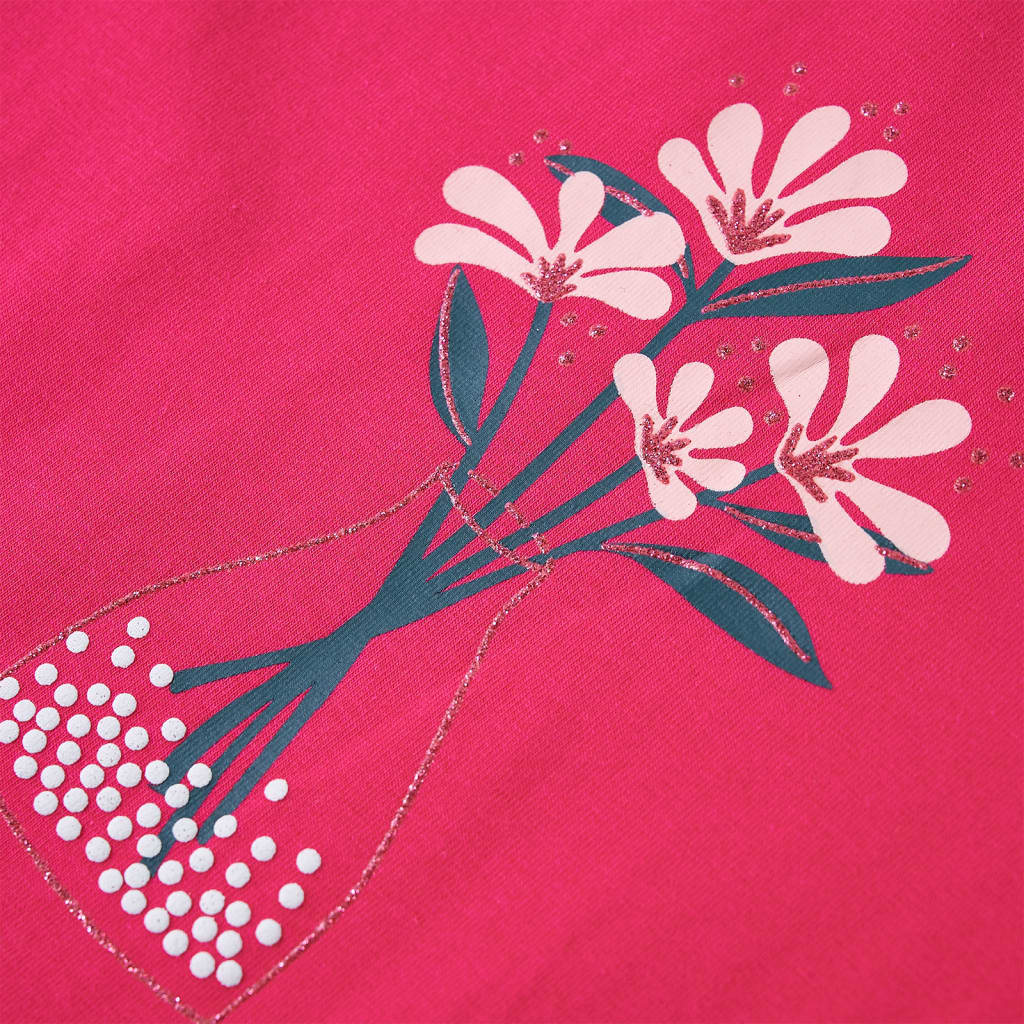 Tricou pentru copii cu mâneci lungi, roz aprins, 116 GartenMobel Dekor
