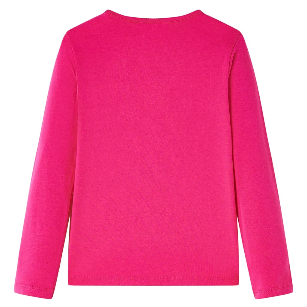 Tricou pentru copii cu mâneci lungi, roz aprins, 128 GartenMobel Dekor