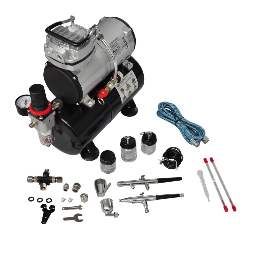Airbrush Set compresor aerograf cu 2 pistoale GartenMobel Dekor