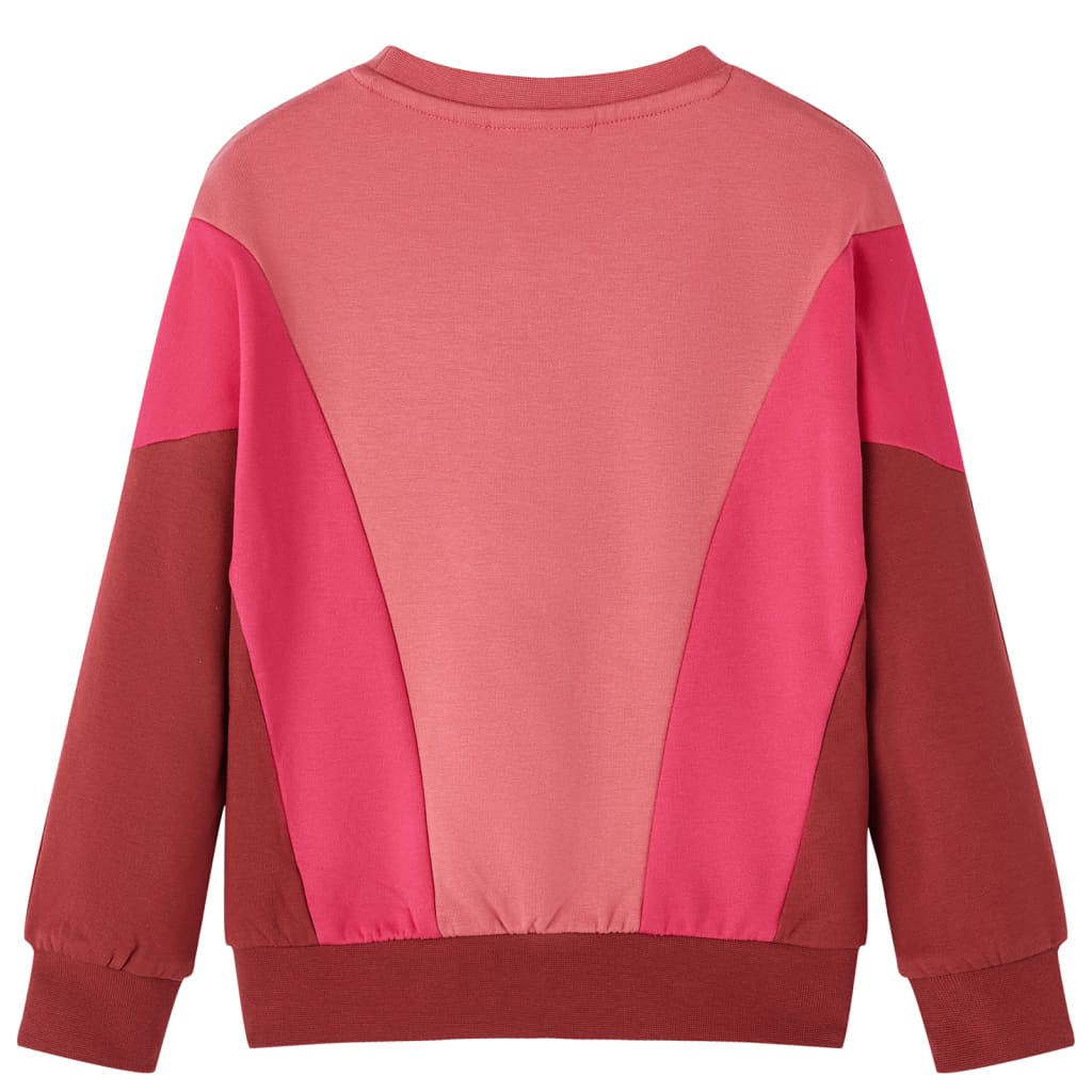 Bluzon pentru copii, color block roz și henna, 140 GartenMobel Dekor