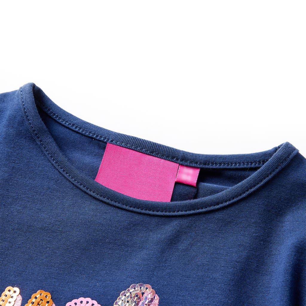 Tricou de copii cu mâneci lungi, bleumarin 116 GartenMobel Dekor