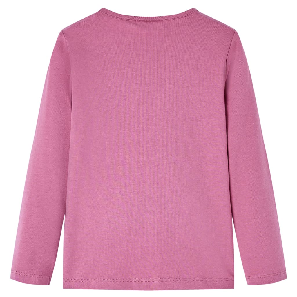 Tricou de copii cu mâneci lungi, zmeuriu, 104 GartenMobel Dekor