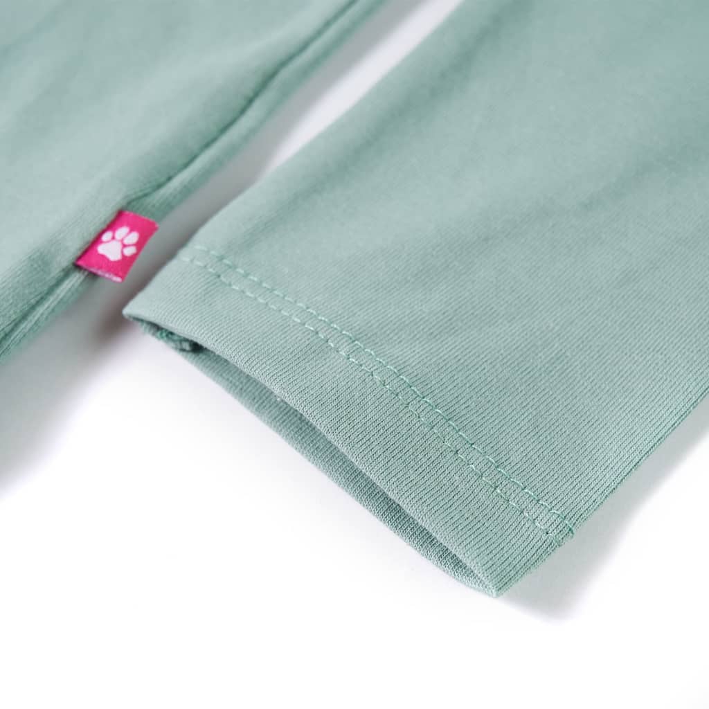 Tricou copii cu mâneci lungi verde mentă mediu 116 GartenMobel Dekor
