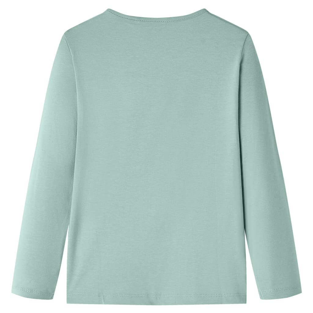 Tricou copii cu mâneci lungi verde mentă mediu 116 GartenMobel Dekor