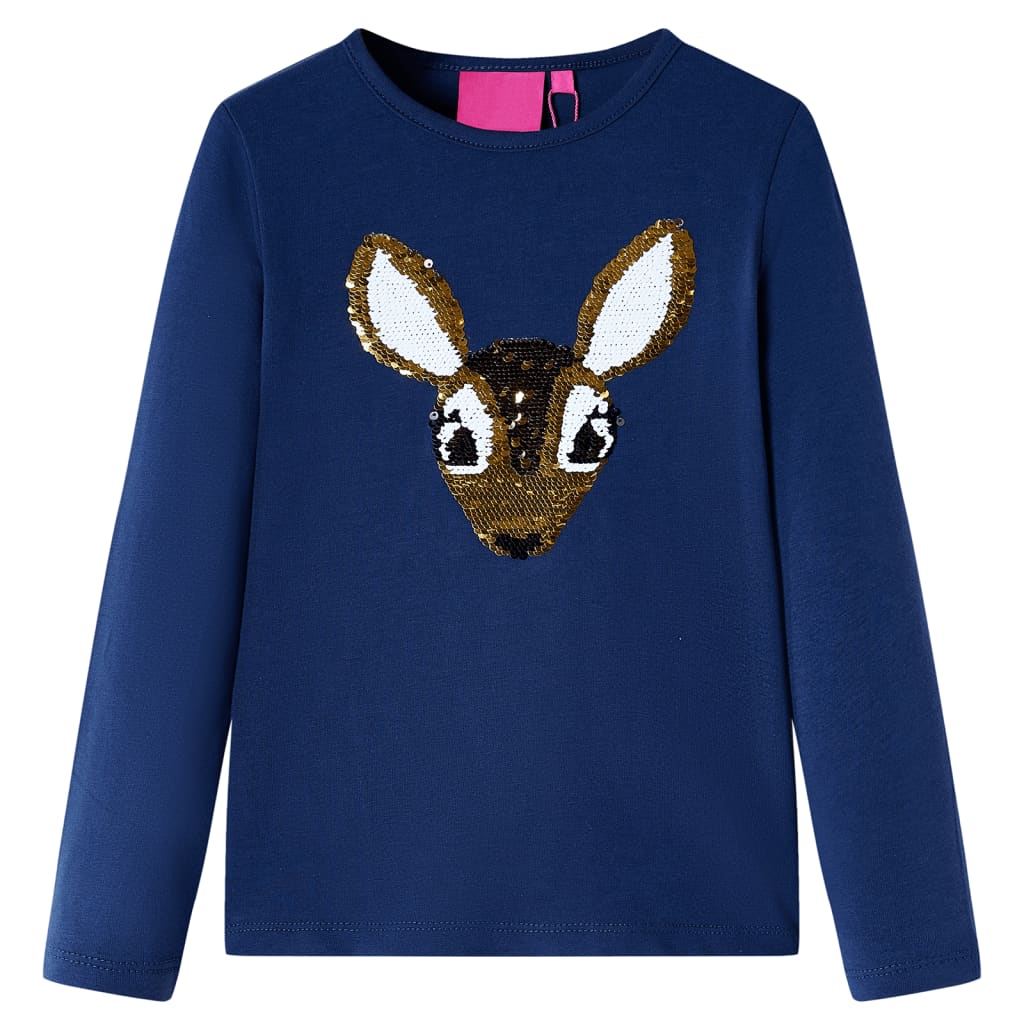Tricou pentru copii cu mâneci lungi, bleumarin 128 GartenMobel Dekor
