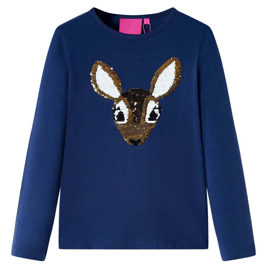 Tricou pentru copii cu mâneci lungi, bleumarin 92 GartenMobel Dekor