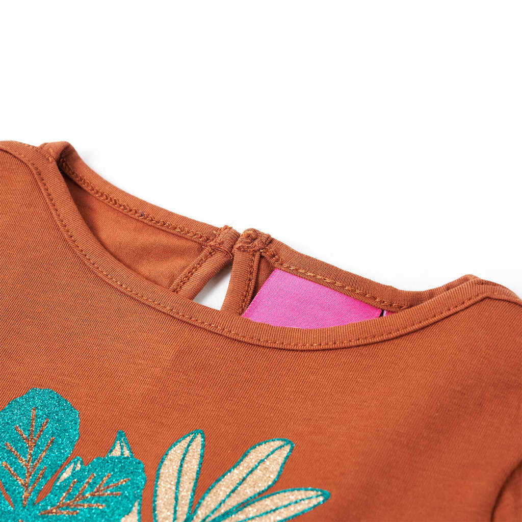 Tricou pentru copii cu mâneci lungi, coniac, 116 GartenMobel Dekor