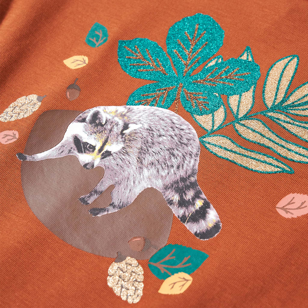 Tricou pentru copii cu mâneci lungi, coniac, 128 GartenMobel Dekor