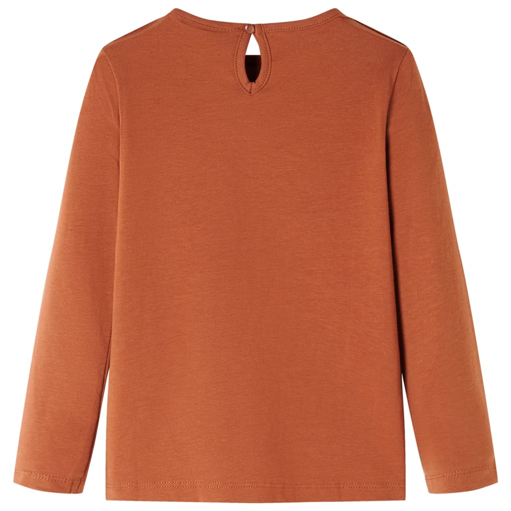 Tricou pentru copii cu mâneci lungi, coniac, 128 GartenMobel Dekor