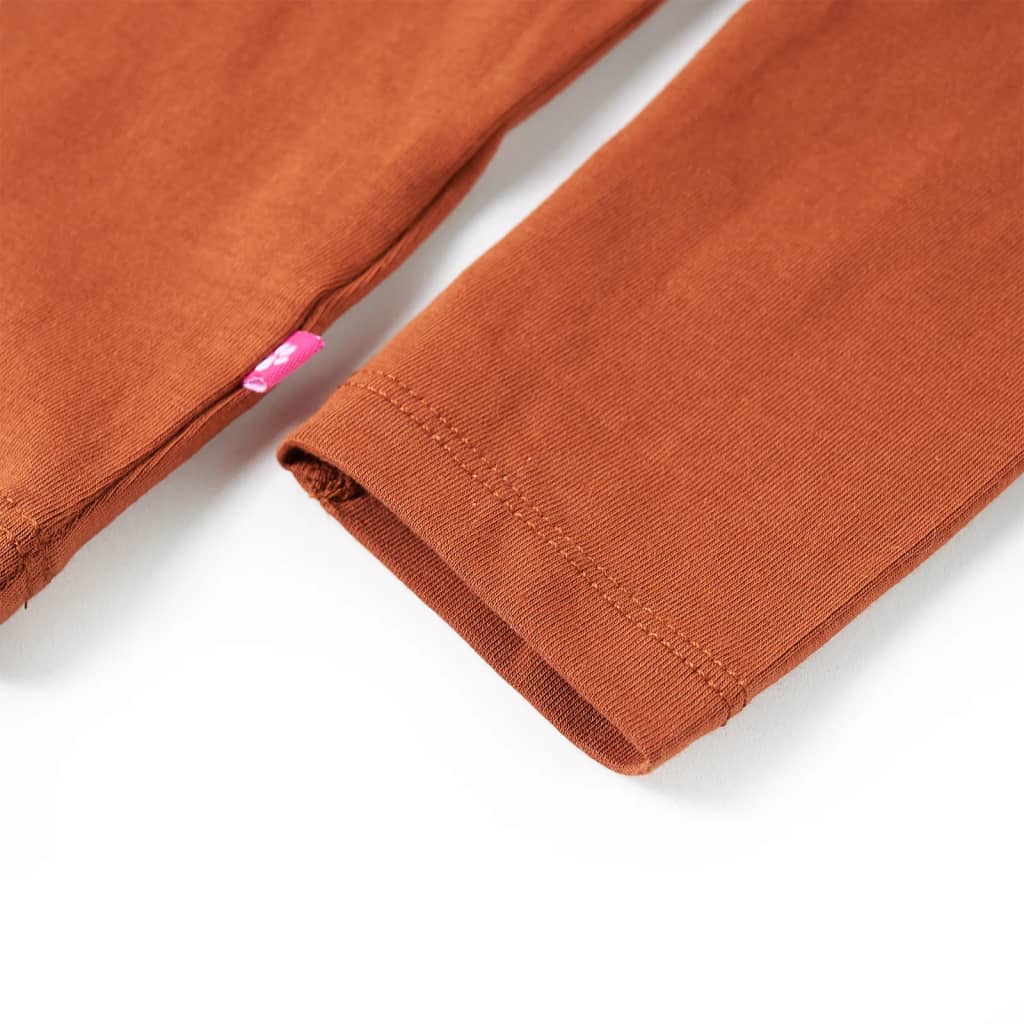 Tricou pentru copii cu mâneci lungi, coniac, 140 GartenMobel Dekor